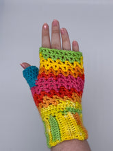 Load image into Gallery viewer, Rainbow fingerless gloves - one size
