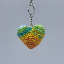 Load image into Gallery viewer, Multicoloured heart keyring/bag clip accessory
