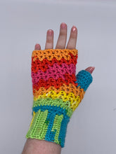 Load image into Gallery viewer, Rainbow fingerless gloves - one size
